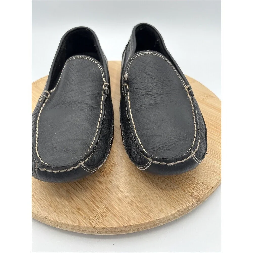 Duluth Trading Black Bison Leather Driving Mocs Moccasins Men’s 11W Slip On